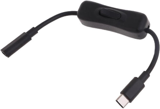 Vugyue 4 Black Power Switch USB C Male to Female Type C Extension Cable, Extension Cable Inline On/Off Switch for Power