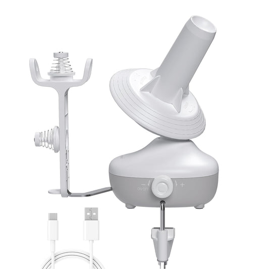 Etcokei Yarn Winder, Electric Yarn Ball Winder for Crocheting, Compact Yarn Cake Winder with Strong Tension Stepless Speed, Automatic Yarn Spinner Wool Winder, Ideal Helper for Knitting Lovers(White)
