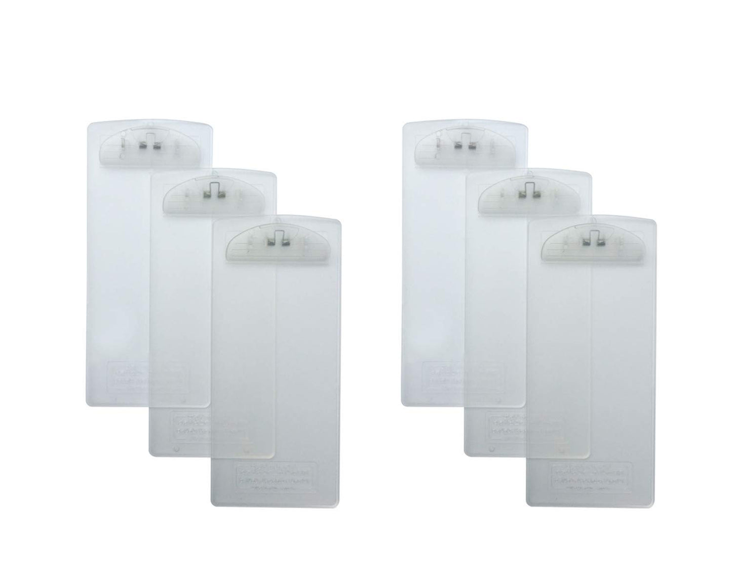 Plastic Clipboard, for Memo, Menu, Credit Card Receipt, 4x9in, 6-Pack (Transparent)