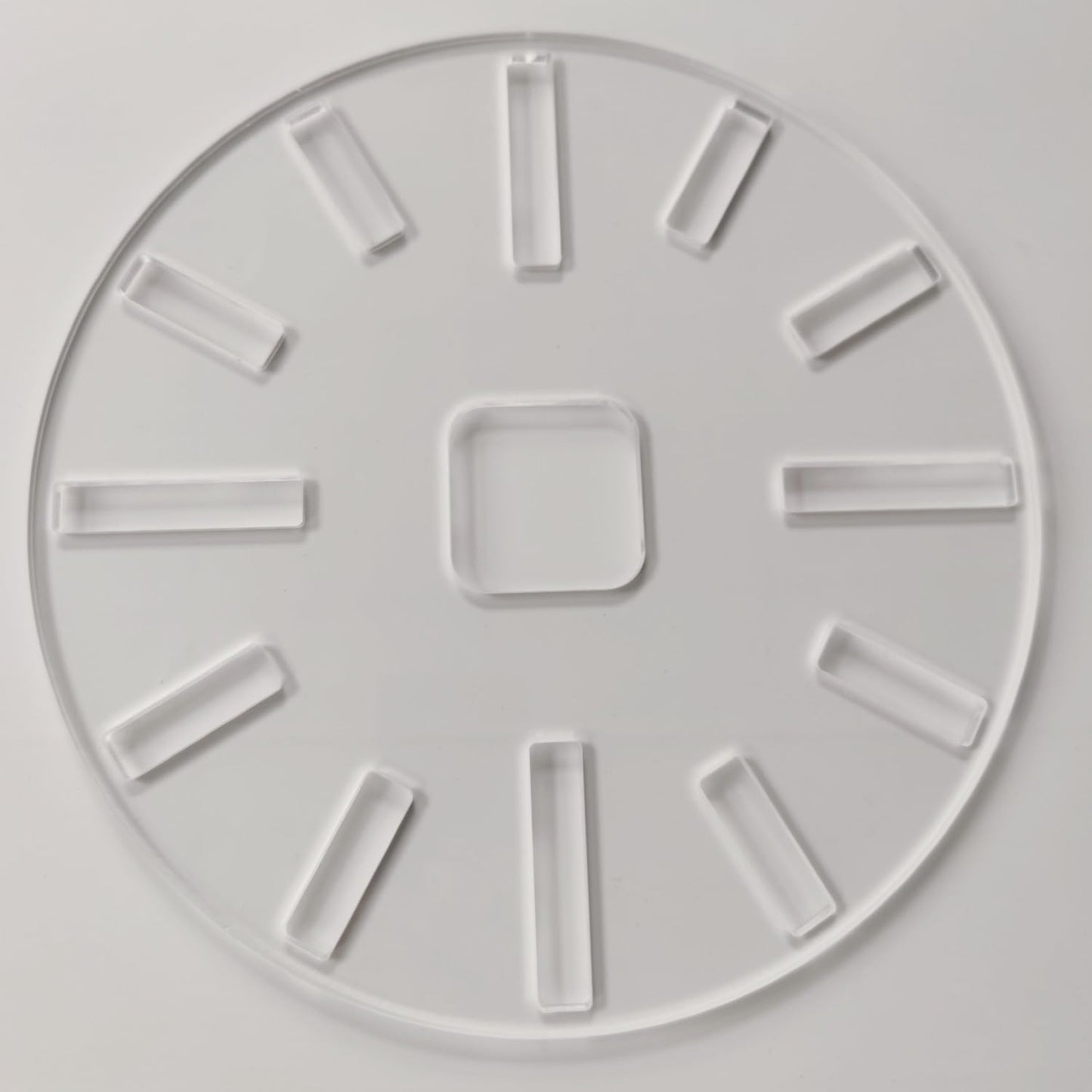 Kingria 10" Calibre Clock Template Handle Router Template Woodworking 1/4'' Thick DIY Clock Board with Dials Acrylic Inlay Clock Template