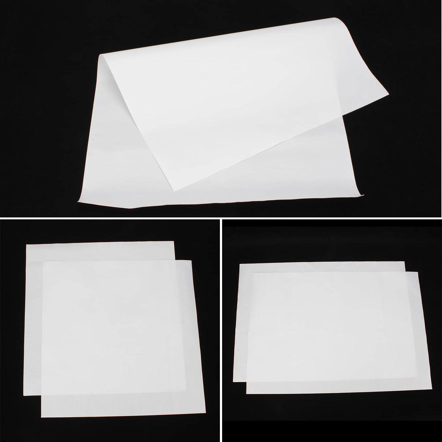 KVMORZE 6 Pack White PTFE Virgin Sheets, Multiple Sizes Applique Pressing Teflon Sheets, 1/16'' Thick Non Stick Craft Mat for Applique Pressing, Heat Press Transfer, Ironing, Arts and Crafts