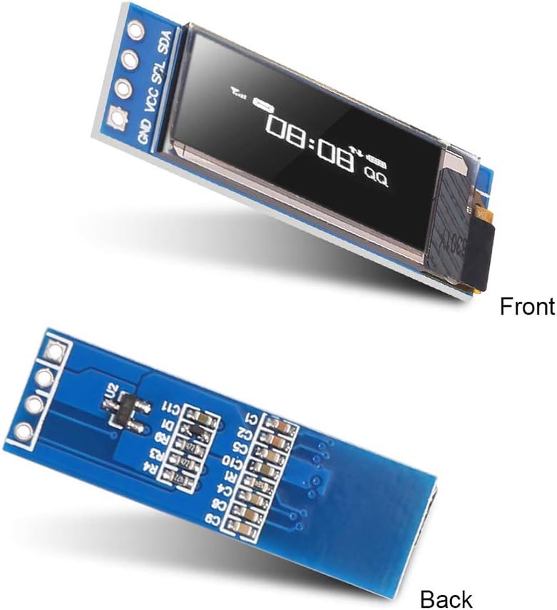 2pcs 0.91'' I2C 0.91 inch I2C SSD1306 I2C 128x32 3.3V~5V DORHEA OLED Display Module IIC LED DC Display Module White LCD