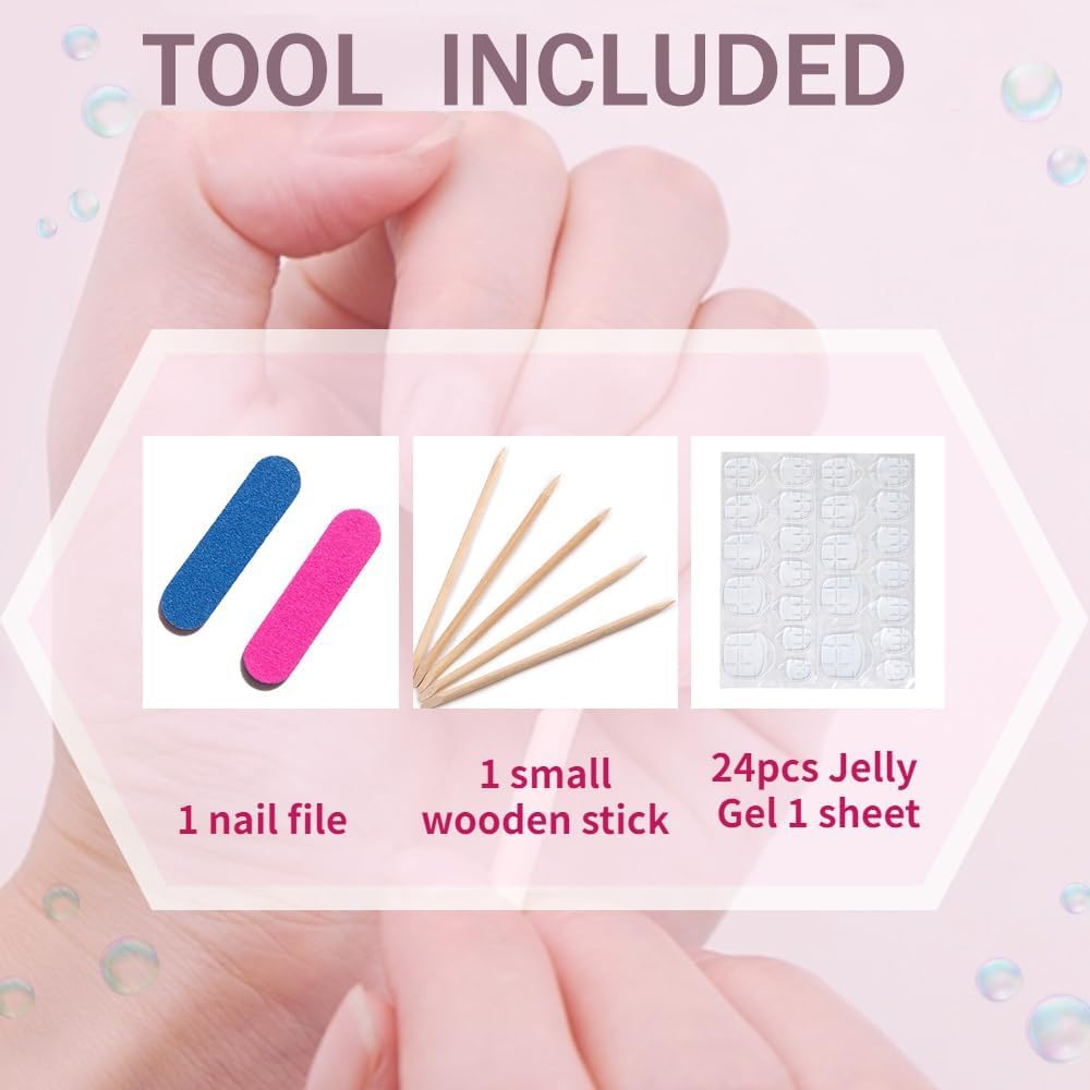 Handmade Press on Nails Short Square Fake Nails Press Ons Luxury Cute Flower Full Cover Stick on Nails Glitter Glue Nails for Women Girls Manicure (Oil Painting S)