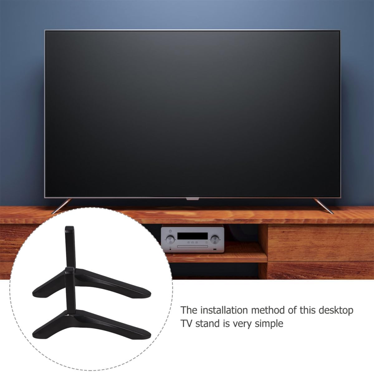 Toddmomy No-Drill Aluminum Alloy TV Stand Base Universal Tabletop TV Legs Replacement for Living Room Televisions