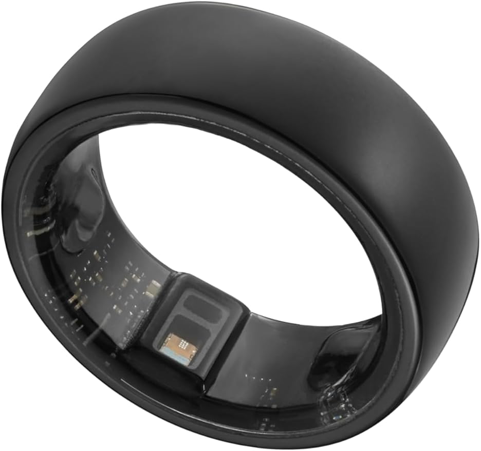 Smart Ring, Activity Trackers, Sleep Ring, Fitness Tracking, Stress Tracker, Heart Rate, Meditation, Temperature, Respiratory, No App Subscription, Women, Men, iOS, Android (Black, 10)