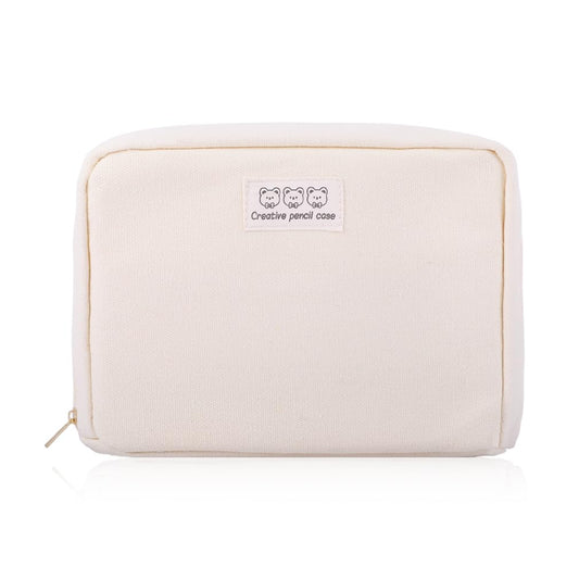 iSuperb Big Pencil Case Pouch Large Capacity Can Hold a Book, Pen Pouch Waterproof for Adult Kids College Student Zipper Stationery Organizer Storage Cosmetic Makeup Bag (Beige)
