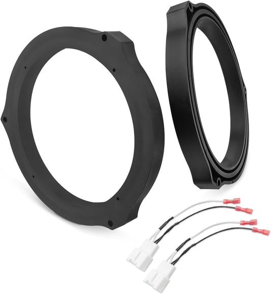VelvetunVillay 6.5 Inch 2 Mk4 Front Rear Door Speaker Spacer with Speaker Wiring Harness PCS Fit for Ford Fusion