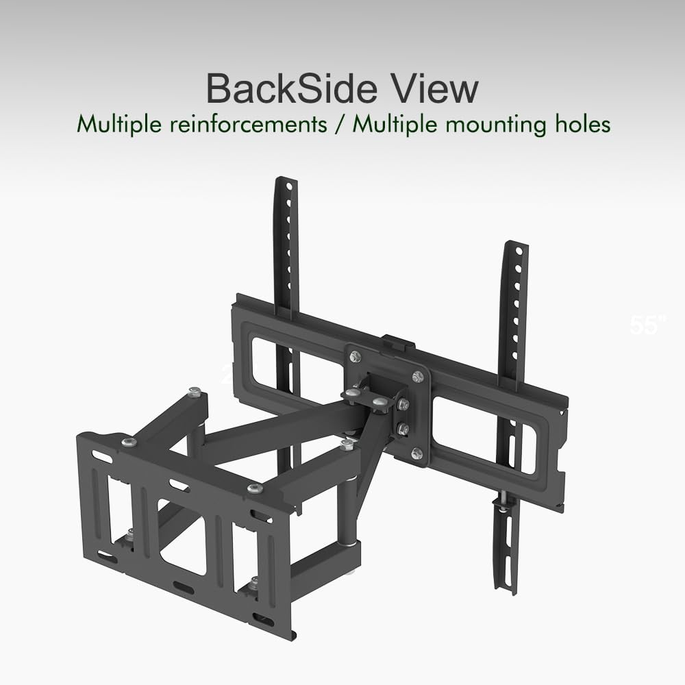 DESIGNSCAPE3D 26-55 Inch, TMDS-105, 88lbs Double Pendulum Large Base TV Stand, Bearing