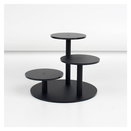 YQUQAQN Frosted Acrylic Table Display Stand for Figure Small Display Risers Black for Succulent Plants 3 Tier Round Risers for Decor 1 Pack