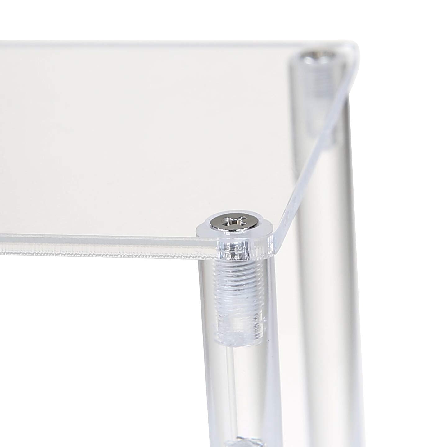 BYCY Acrylic Clear 2-Tier Riser Display Shelf for Figures, Desserts Holder, Collections Organizer and Cosmetic Items Shelf (12" x 6.9" x 4.25")