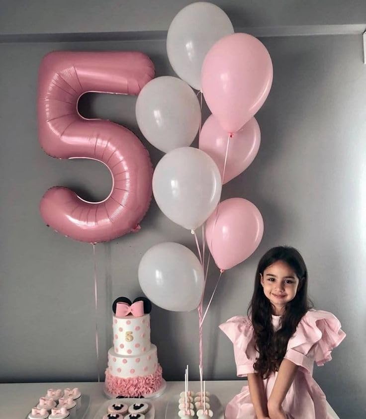 Pearlescent Pink Number 3 Balloon - 40 Inch Birthday Decoration for Girls & Women Parties