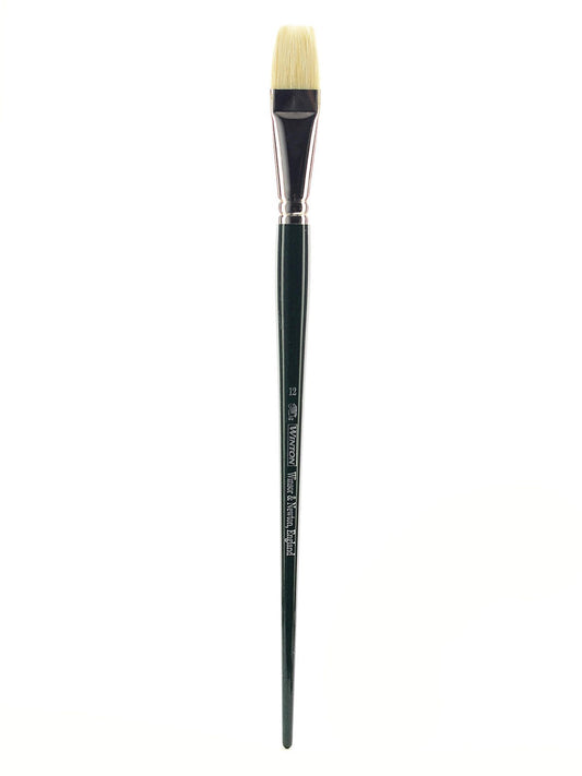 Winsor & Newton Winton Hog Bristle Brush Flat, 12, Green