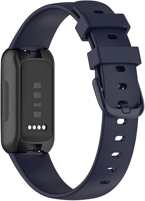 2 Pack Compatible with Fitbit Inspire 3 Bands, 15.4mm Width Soft Silicone Adjustable Sport Replacement Band for Women Men