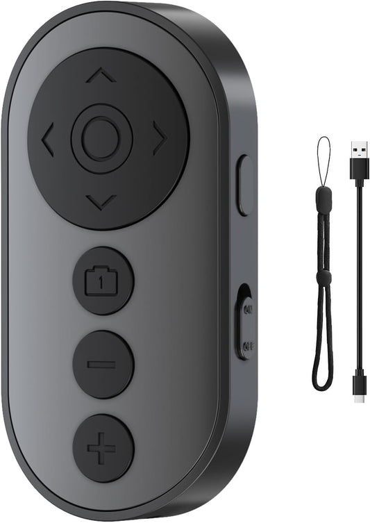 VYVIYON Wireless Camera Remote with Zoom/Camera Switch for Photo and Vlogging Compatible with iOS & Android Smartphone