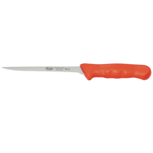 Winco 6" Commercial-Grade German Steel Boning Knife, Narrow, Red