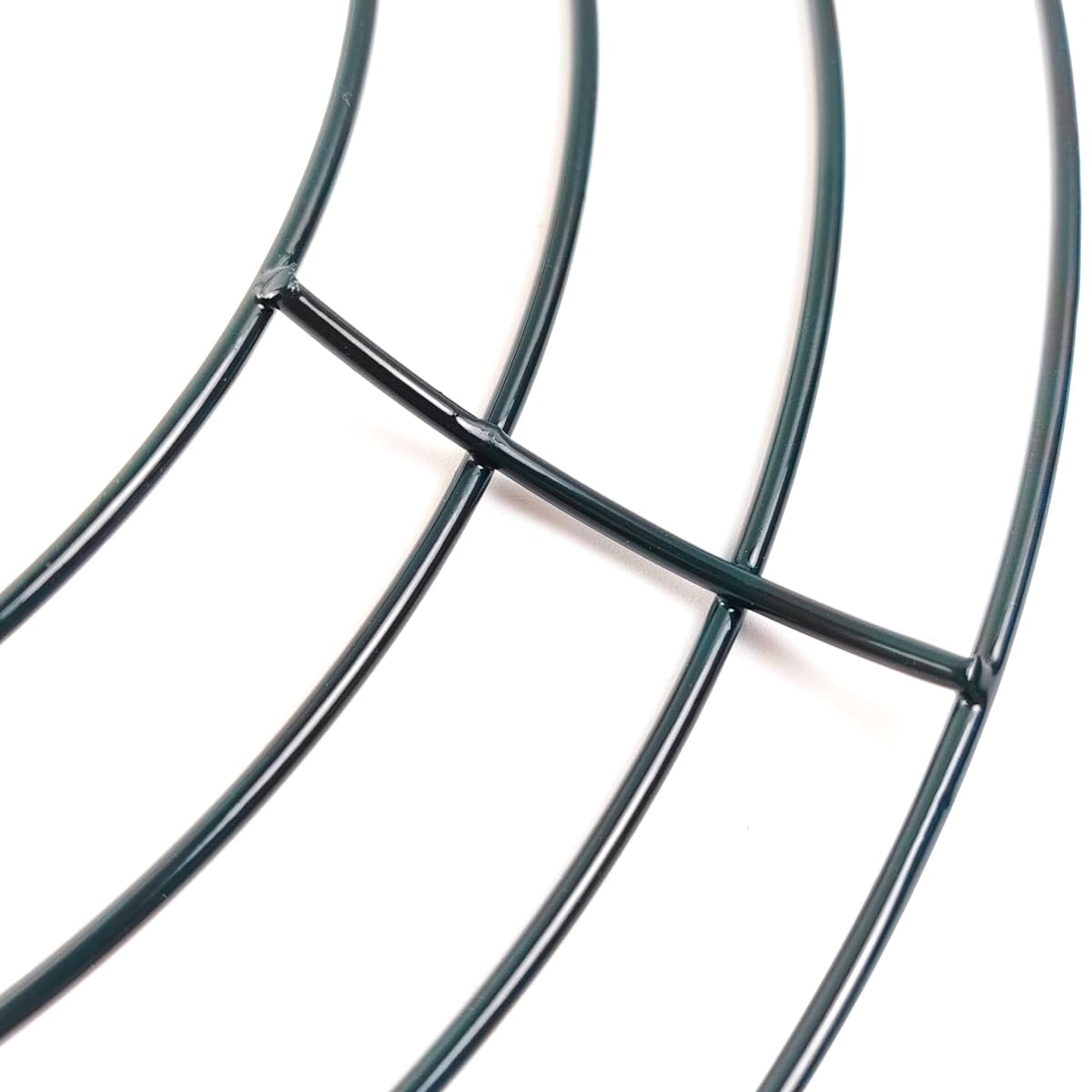 TIHOOD 6PCS 10” Wire Wreath Frame Round Metal Wreath Form for Crafts & Floral Decorations on Weddings Christmas Home Party Celebrations, Dark Green