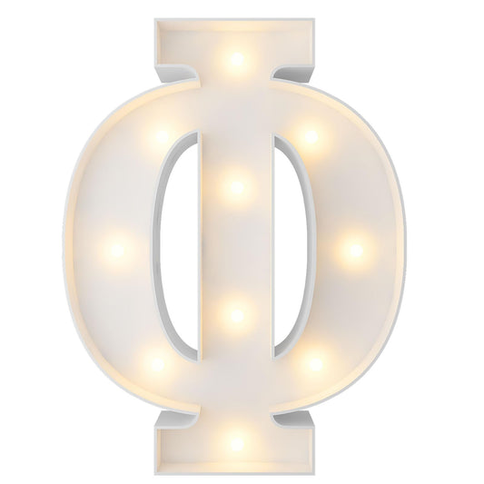 3FT Marquee Light Up Greek Letters, Alphabets Letter Phi “Φ” DIY Craft Stand For Display Decor Sorority Fraternity Decorations