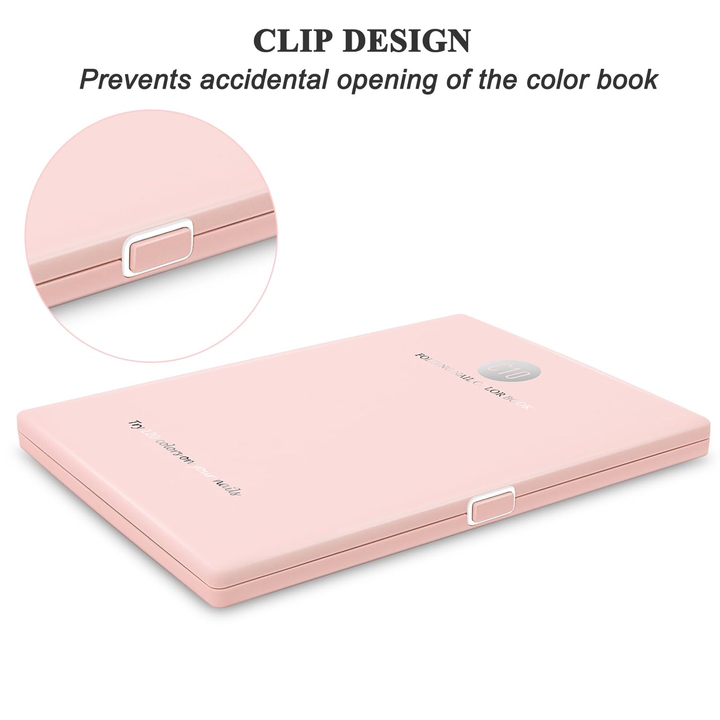 Nail Display Book 120 Nail Polish Swatch Book with Transparent Nails, Professional Nail Color Chart Display Book Sample for Gel Polish Nails