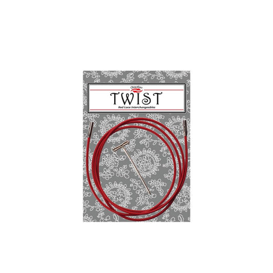 ChiaoGoo Twist Small Lace Interchangeable Cables, 37-Inch, Red