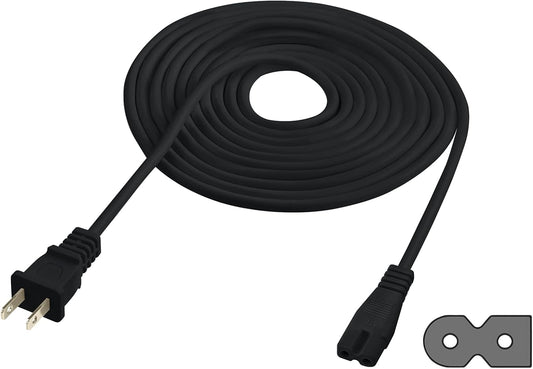 Vebner 17-Foot 2-Prong 17-Foot) Extra Long Polarized Power Cord Compatible with Select Vizio, Insignia, JVC TV LED