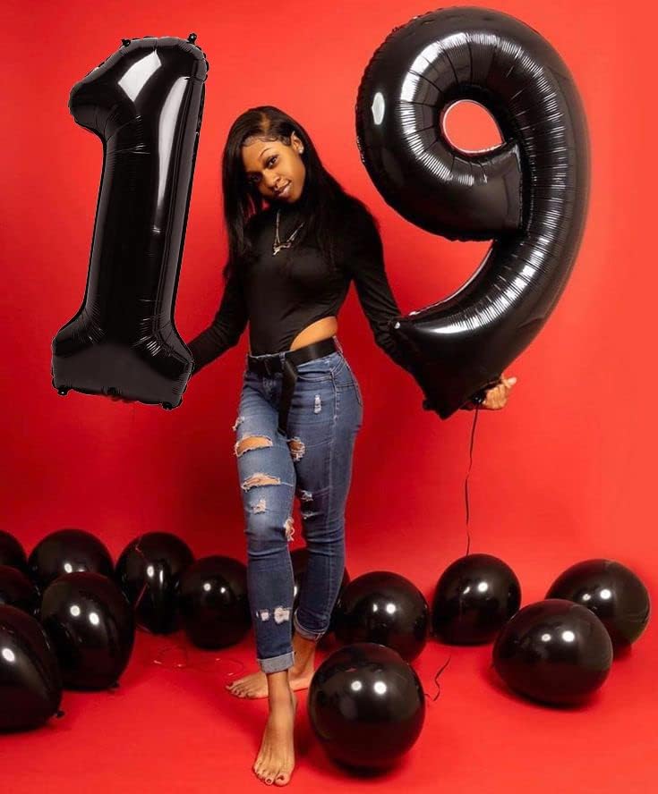 Skiennix 40-Inch Black Number 7 Balloon - Perfect Birthday Decorations for Ages 7, 17, 27, and 70
