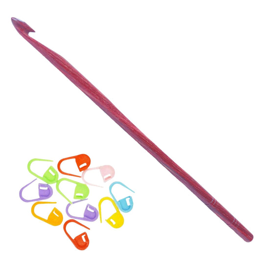 KnitPro Dreamz Crochet Hook 6 inch, 5.50mm (15cm, US Size I) with 10 Colorful Stitch Markers