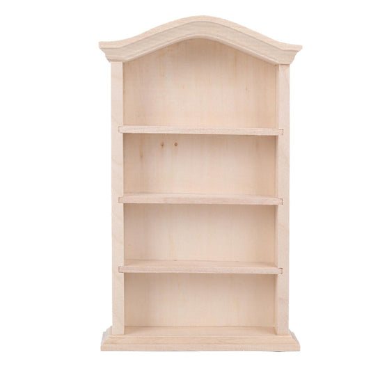KooingTech Mini Bookshelf, Dollhouse Bookshelf for Mini Books, 1:12 Miniature Bookshelf of Miniature Dollhouse Furniture, Wooden Doll House Book Shelf, Dollhouse Bookcase Wood Color (1)