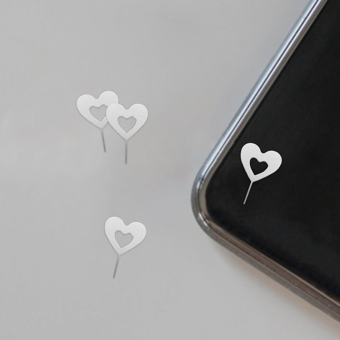 100pcs ULTECHNOVO Heart-Shaped Sim Card Ejector Pins Removal Tool for Phone Sim Tray Extraction Universal Kit