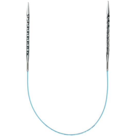 skacel by addi Rocket 2 (Squared) Circular Knitting Needles, Fixed 16 Inch (40 cm) Plated Brass Tips with Flexible Nylon Cord, 4 mm (US Size 6)