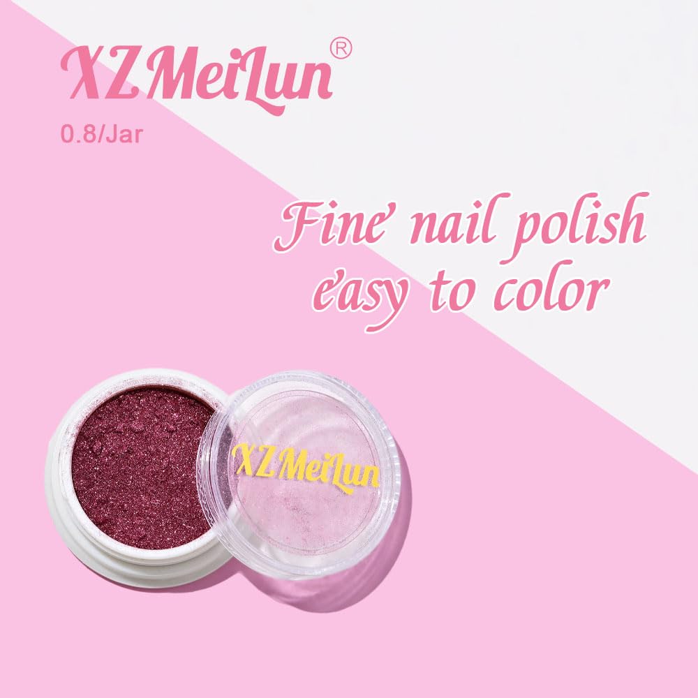 XZMeiLun Chameleon Cat Eye Nail Powder, Big-Capacity 0.8g 9D Magnetic Powder Green Turns Purple Magic Mirror Effect Holographic Nail Art Glitter, Can Mixed with Builder Gel Nail Polish for Use