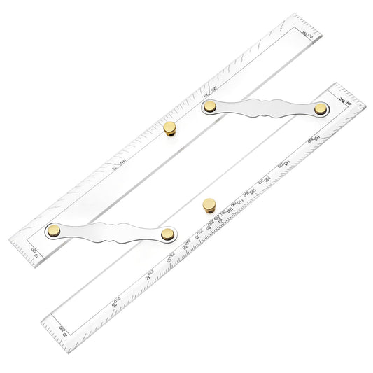 QWORK Parallel Ruler with Clear Markings, 12 in Navigation Plotting Tool, Clear Scale Nautical Plotter, Mapping Points to Pull Parallel Ruler