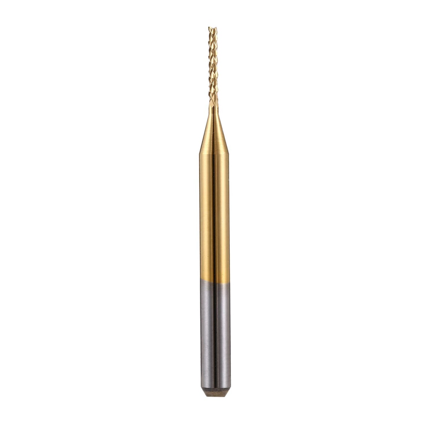 HOZLY 10Pcs 1/8'' Shank 1.0mm Titanium Coat Carbide End Mill Engraving Bits CNC Rotary Burrs Tool for PCB Mould Plastic Fiber Carbon Fiber Hardwood