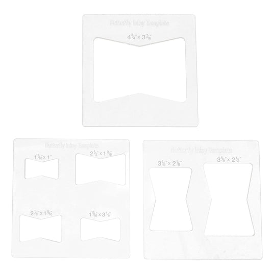 Oumefar 3Pcs Butterfly Inlay Templates Kit, 6x6 Inches Butterfly Templates for Woodworking, Router and Decorative Templates for Woodworking, Bowtie Router Template Jig Kit