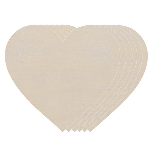 6Pcs 12" Wooden Hearts for Crafts, Large Wood Hearts Cutout Slices, DIY Unfinished Wooden Ornaments Embellishments, Heart Sign Tag for Valentine's Day, Birthday, Party, Wedding Guest Book Decoration
