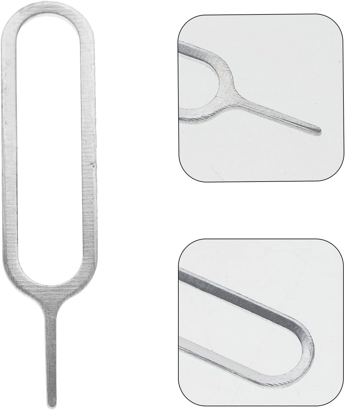 500pcs Universal Sim Card Tool Kit, Silver Sim Extractor Pins and Tray Ejector Needles for Smartphones, Tablets