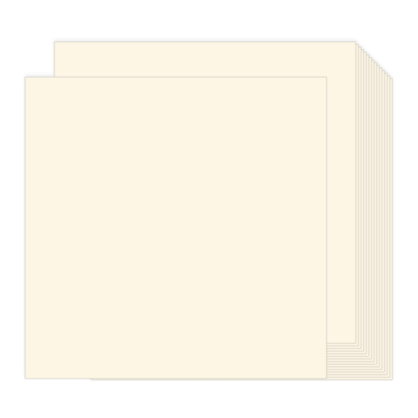 100 Pack Cardstock Cream 12x12, Goefun Ivory Cardstock Paper, 80lb Thick Paper for Printing, Invitations, Card Making, Scrapbook, Crafts