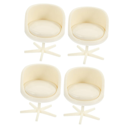 TOYANDONA 4pcs Dollhouse Armchair - 1/25 Scale Miniature Chairs Dollhouse Rotatable Chairs Miniature Armchair for Doll House Furniture Accessories Decors