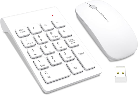 TRELC 2.4G 18 Accounting Wireless Numeric Keypad, Mini Keys Number Pad, Portable Silent Financial Numeric Keypad
