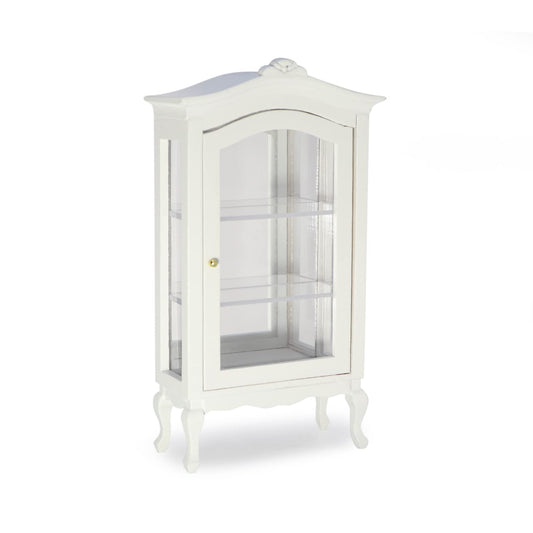 Miniature Furniture Display Shelf 1:12 Wooden Cabinet with Mirror & Three Shelves Bookshelf Dollhouse Display Stand Decoration Accessories Mini Diningroom Scene Ornaments