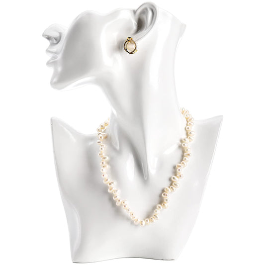 SOUJOY Jewelry Mannequin Display, Resin Display Stand Bust, Boutique Earring Holder Organizer for Show Jewelry, Necklace, Earrings, Rings, White