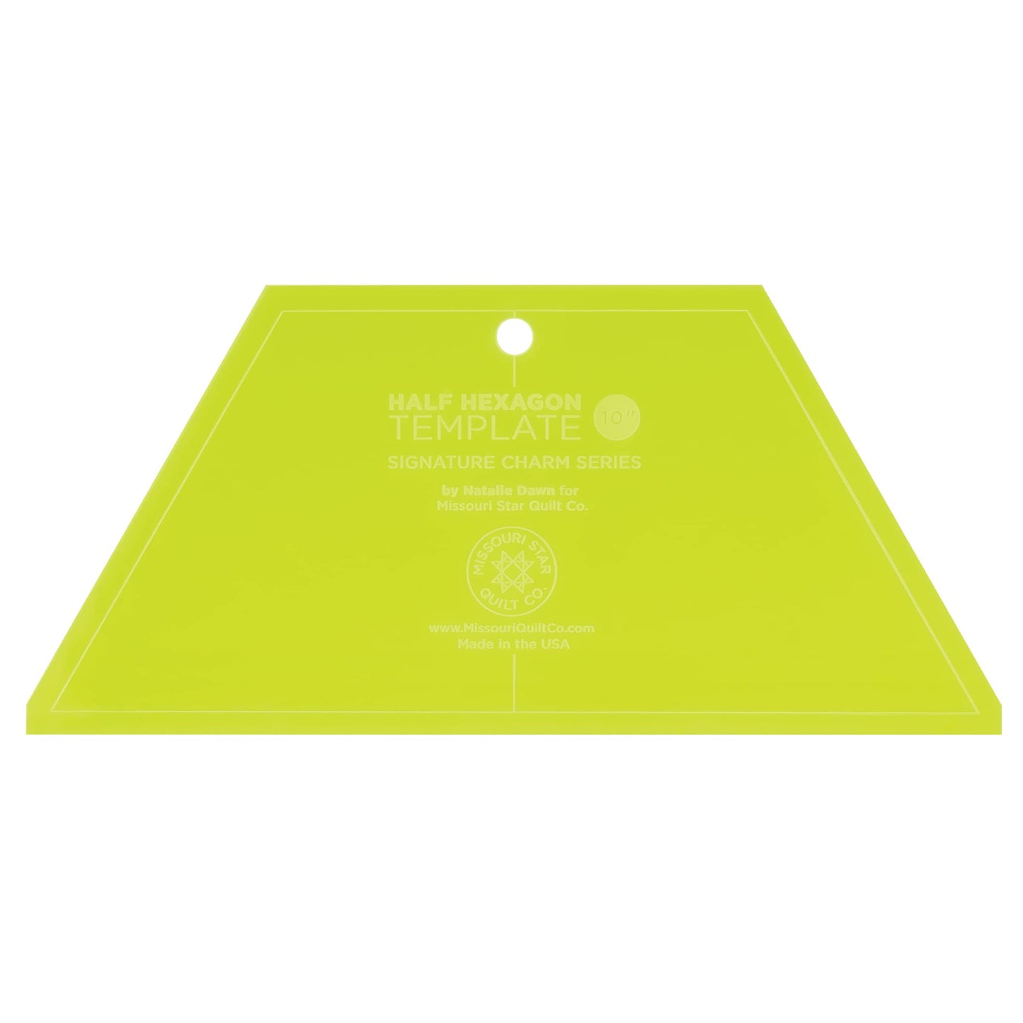 Acrylic Quilting Template, Half Hexagon | For Use with 10” Precut Fabric Squares | Layer Cake Patchwork Quilt Supplies for Cutting Patterns, Sewing, and DIY Blanket Making Projects