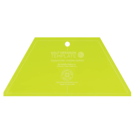 Acrylic Quilting Template, Half Hexagon | For Use with 10” Precut Fabric Squares | Layer Cake Patchwork Quilt Supplies for Cutting Patterns, Sewing, and DIY Blanket Making Projects