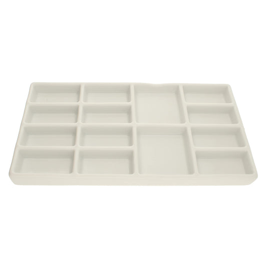 The Beadsmith Ceramic Mixing Palette – Rectangle Design Paint Holder – Arts and Crafts Accessories Organizer – 7.5" x 4.1" x .6” – 14 Compartments, (4 Palettes)