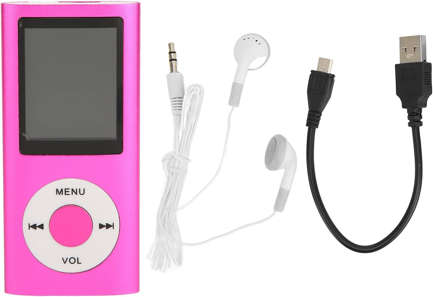 DAUZ 64GB MP3 1.8 Inch MP3 MP4 Player with LCD, Lossless Sound, Memory Card Support, Sleep Shutdown, Pink, and Players