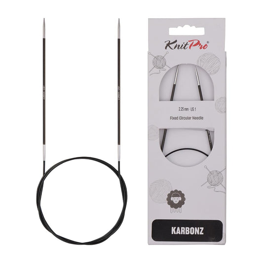 KnitPro Karbonz Fixed Circular Needle 32"(80cm) | US Size 1 (2.25mm)