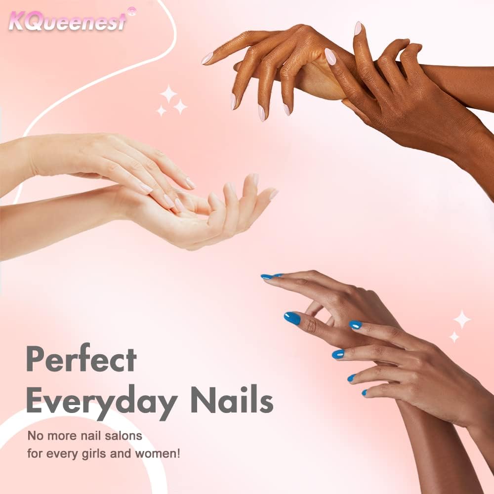 KQueenest Dark Brown Fall Press on Nails Medium Stiletto Almond, Pure Color Acrylic Nails Press ons, Reusable Acrylic Fake Nails Set Feature Protective UV Coating for Women Nail Art Manicure in 24PCS
