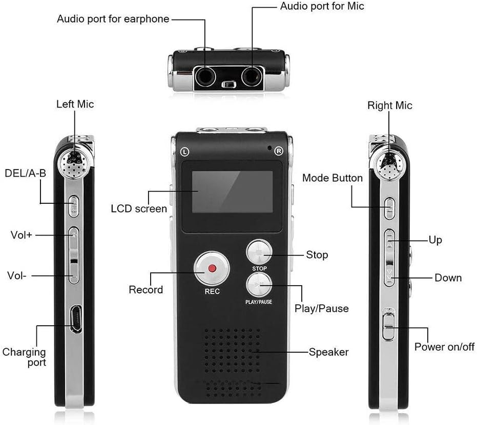 TEAMWILL 8GB Paranormal Ghost Hunting Equipment Digital EVP Voice Activated Recorder USB US (Wine Red)