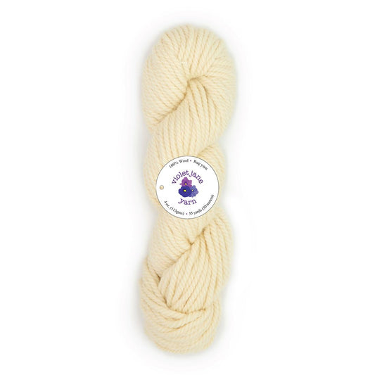 The Oxford Company Violet Jane 100% Wool, 3-Ply Solid Rug Yarn | 4-Ounce Skein (Natural undyed)
