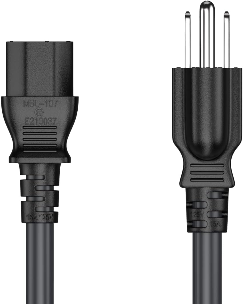 Cable Leader 10ft 18 IEC320 C13 5-15P, AWG Universal Power Cord to NEMA Extension Power Cord, Compatible