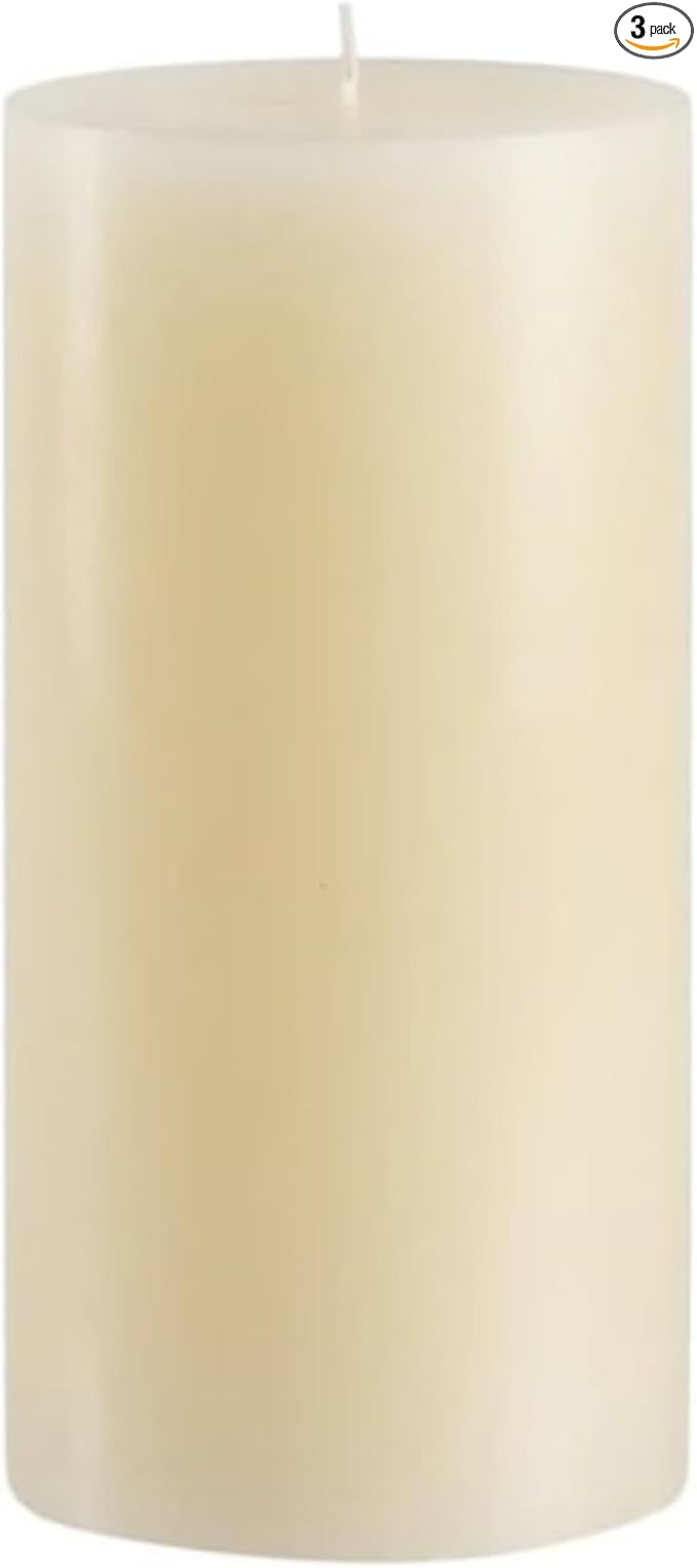 Mister Candle Dripless Vanilla Scented Ivory Pillar Candle Hand Made Vanilla Pillar Candles with Essential Oils for Home Decor, Premium Wax, 100 Hr Burn Time (4x6 inch)